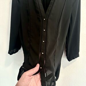 H&M Black Button-Up Blouse